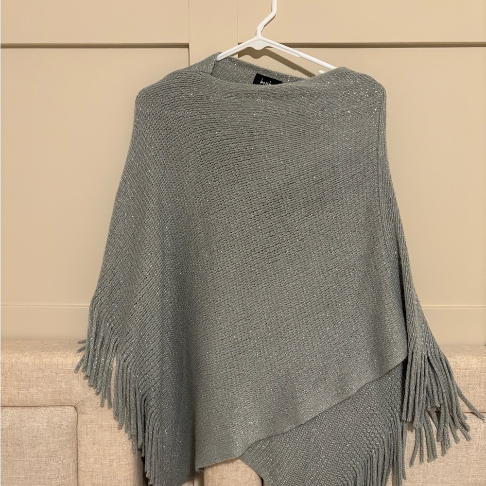 by&by Metallic Gray Knit Top
